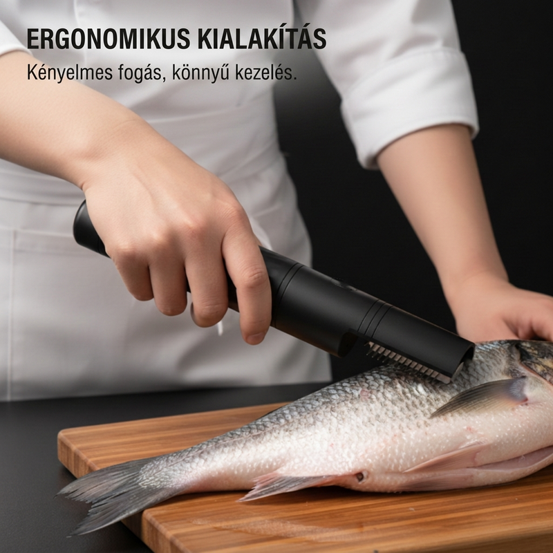 🐟 Újratölthető, automatikus haltisztító pikkelylekaparó eszköz